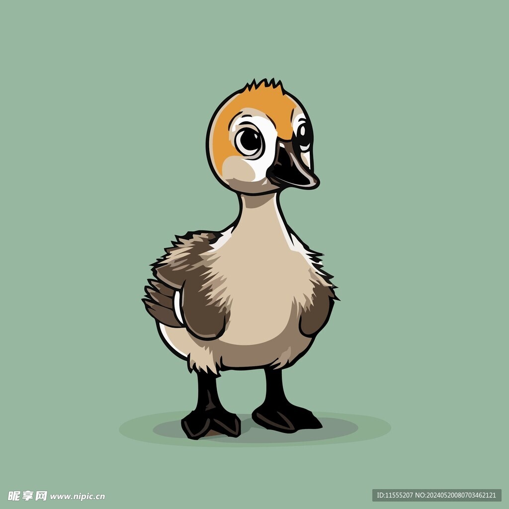 可爱小鸭矢量卡通画儿童插画