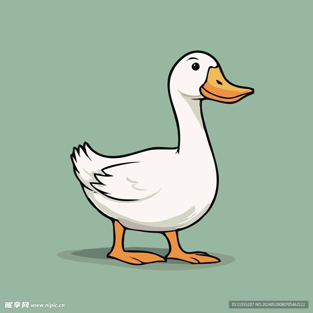 可爱小鸭矢量卡通画儿童插画