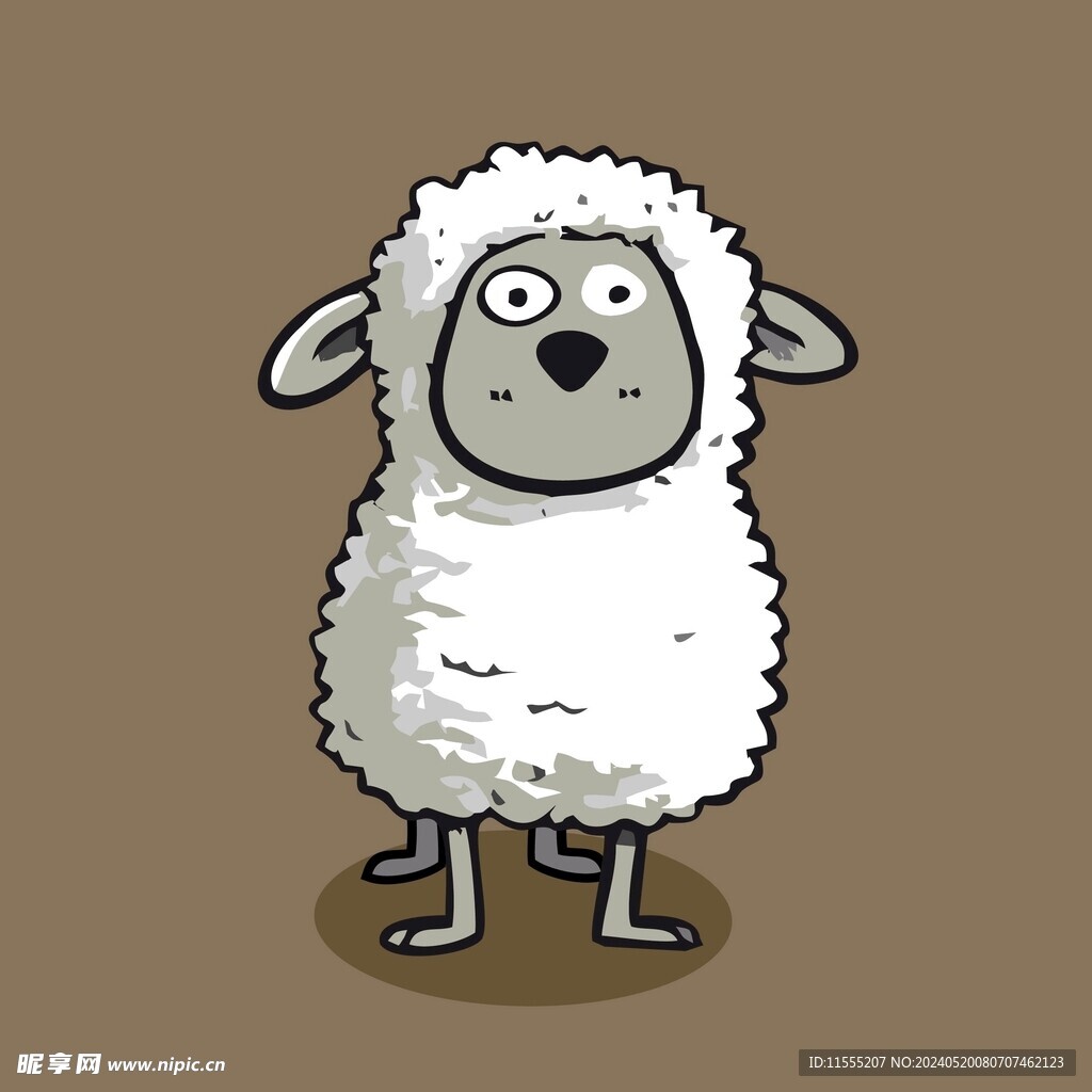 可爱小羊矢量卡通画儿童插画