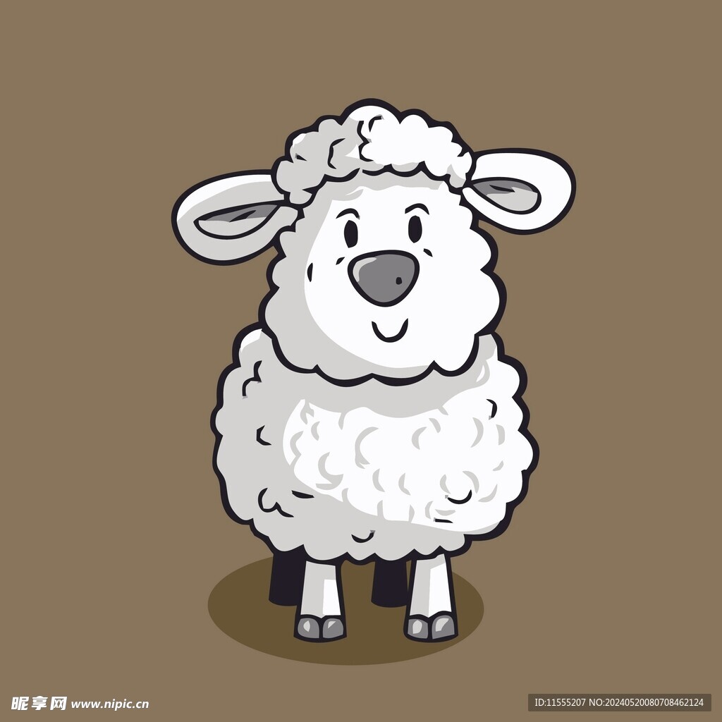 可爱小羊矢量卡通画儿童插画