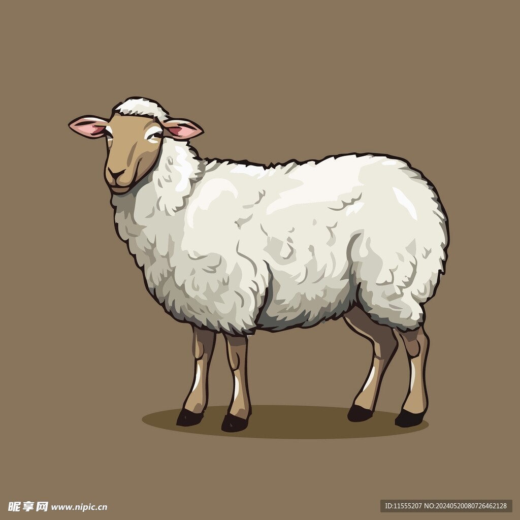可爱小羊矢量卡通画儿童插画