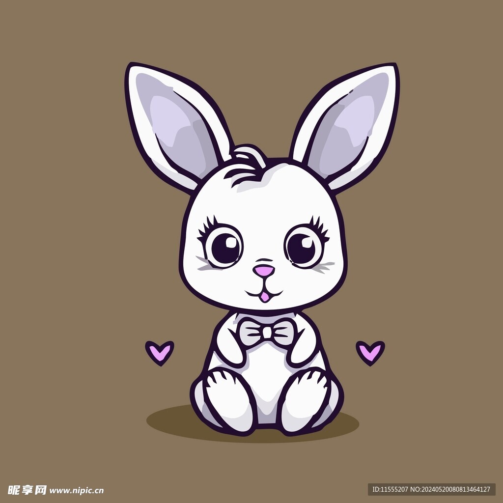 可爱小兔子矢量卡通画儿童插画