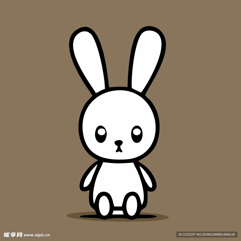 可爱小兔子矢量卡通画儿童插画
