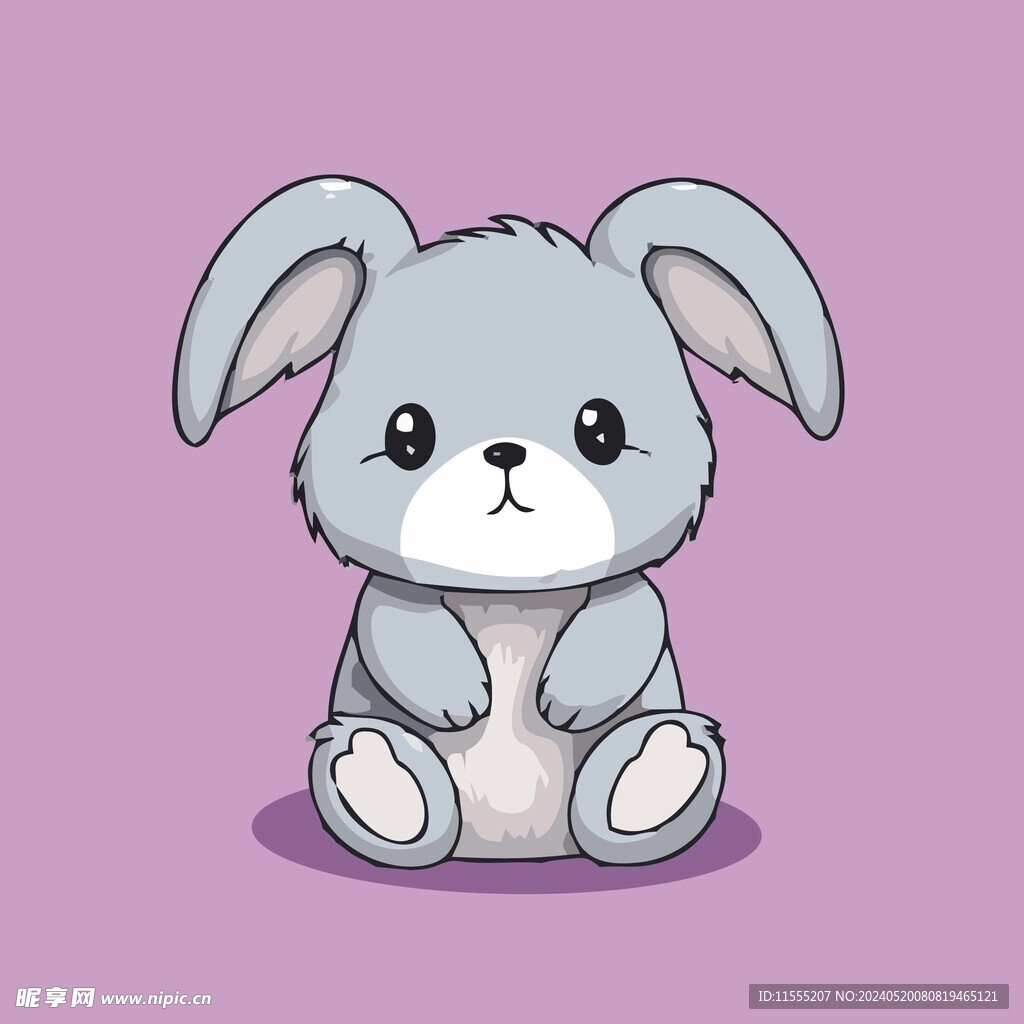 可爱小兔子矢量卡通画儿童插画