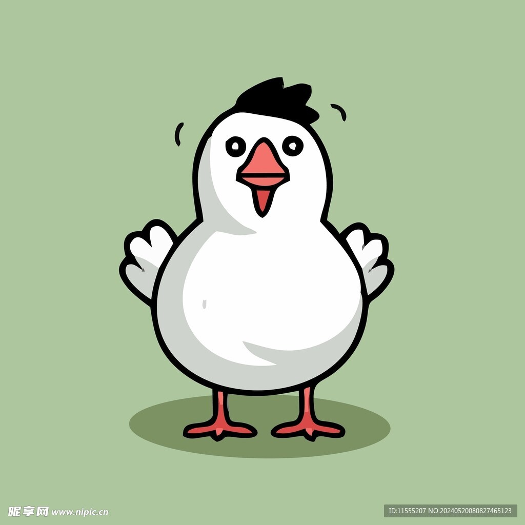 可爱小鸡矢量卡通画儿童插画