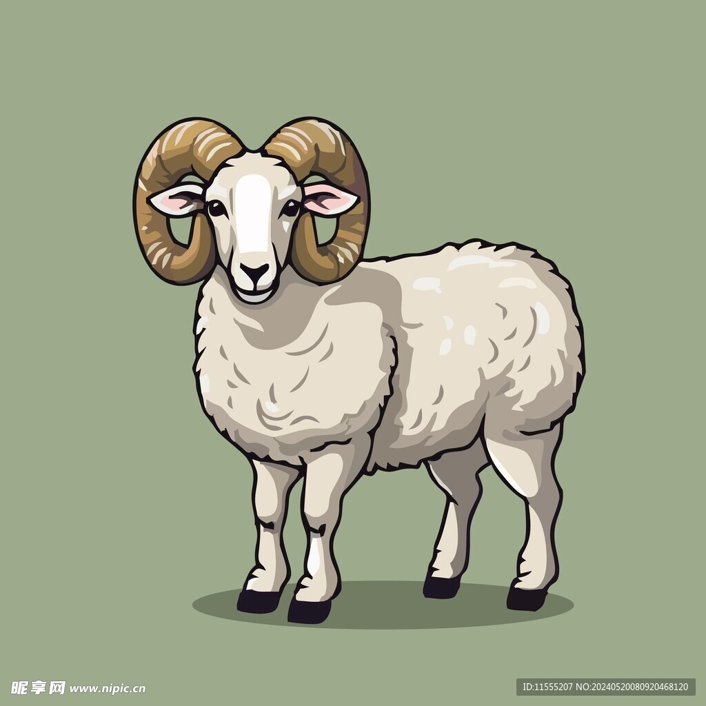 可爱小羊矢量卡通画儿童插画