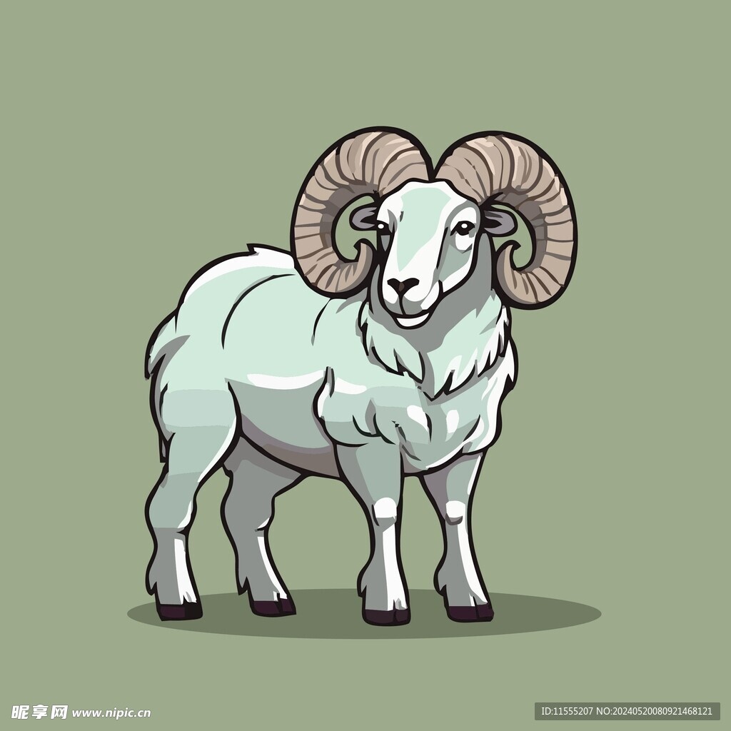 可爱小羊矢量卡通画儿童插画