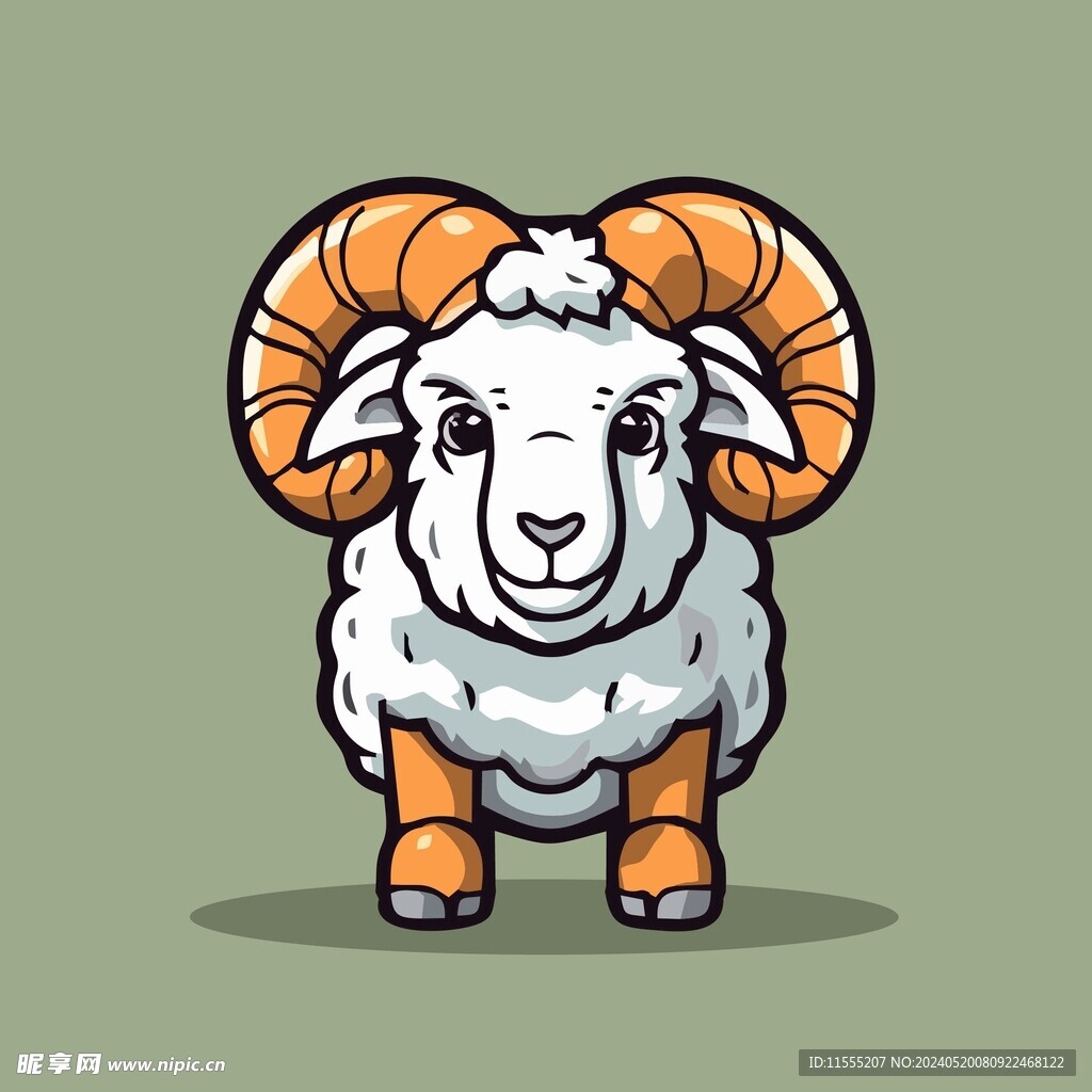 可爱小羊矢量卡通画儿童插画