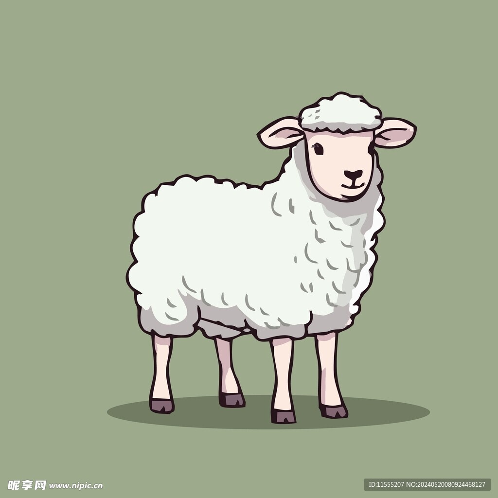 可爱小羊矢量卡通画儿童插画