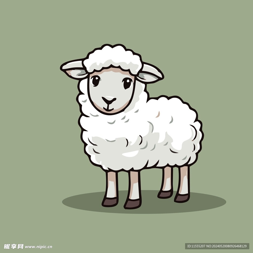 可爱小羊矢量卡通画儿童插画