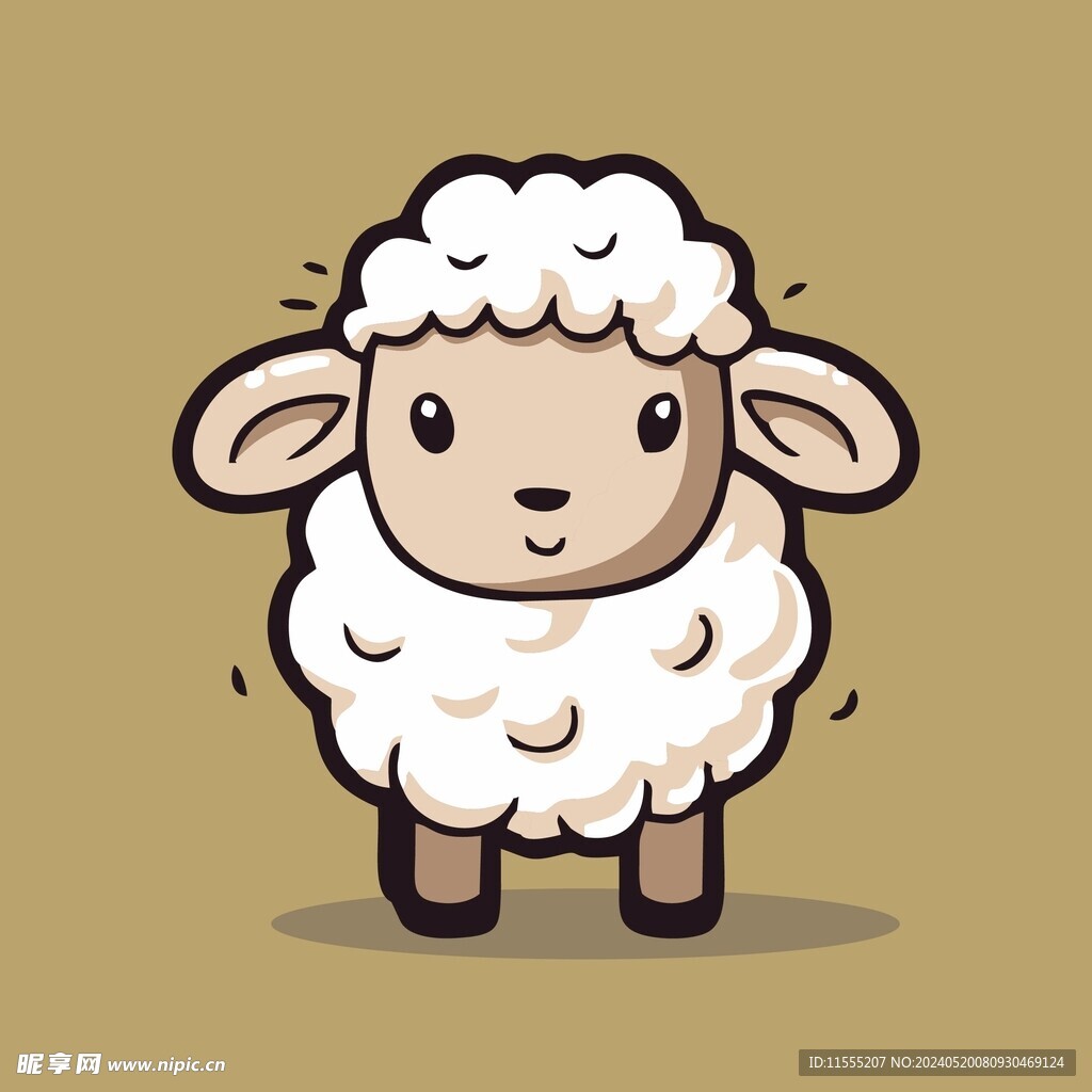 可爱小羊矢量卡通画儿童插画