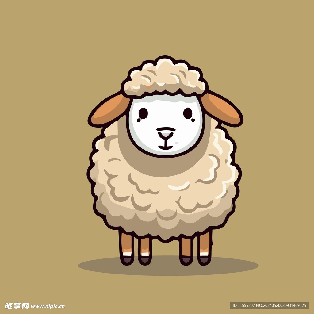 可爱小羊矢量卡通画儿童插画