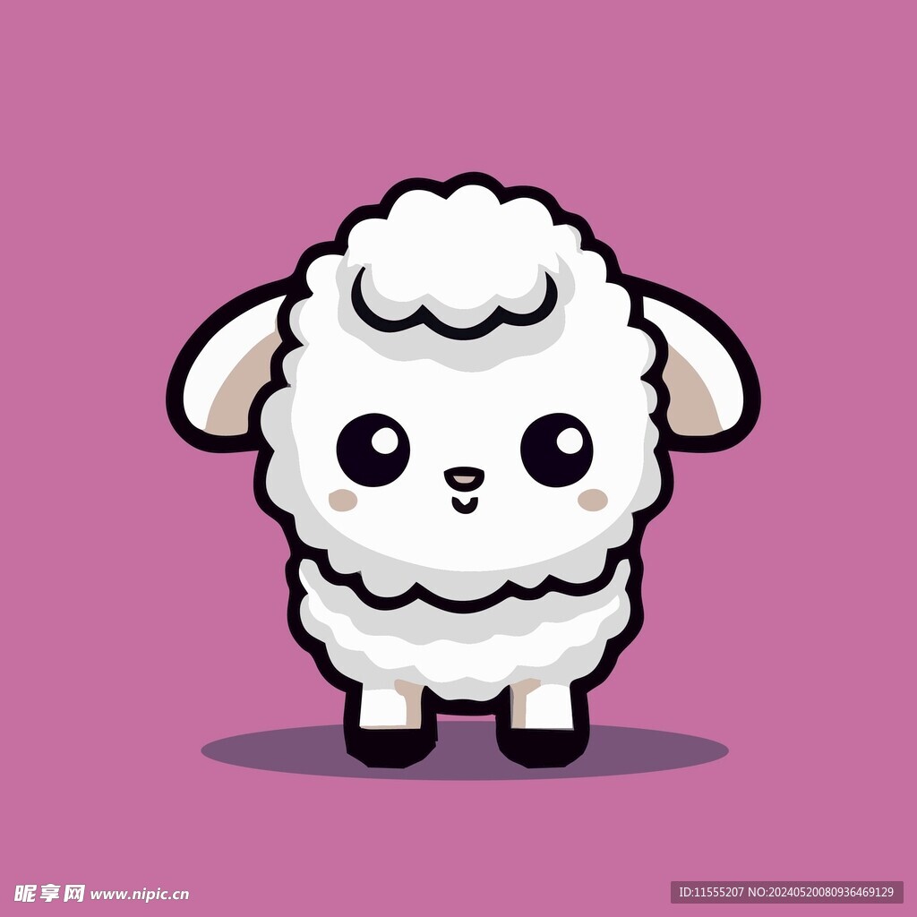 可爱小羊矢量卡通画儿童插画