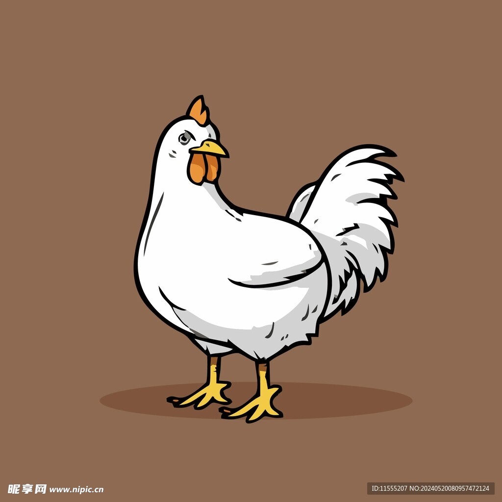 可爱母鸡矢量卡通画儿童插画