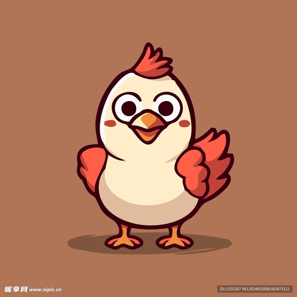 可爱小鸡矢量卡通画儿童插画