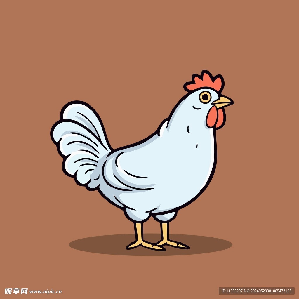 可爱小鸡矢量卡通画儿童插画