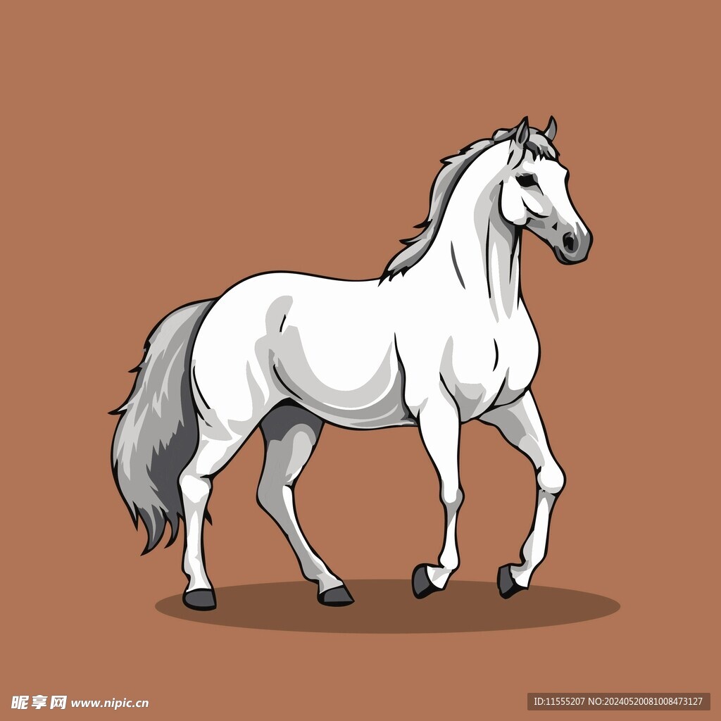 可爱小马子矢量卡通画儿童插画