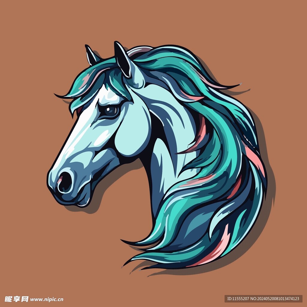 可爱小马子矢量卡通画儿童插画