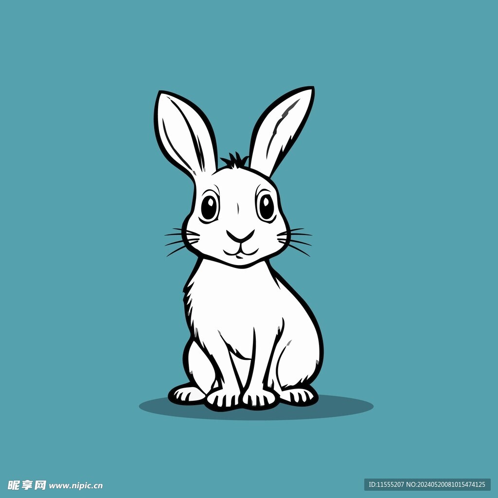 可爱小兔子矢量卡通画儿童插画