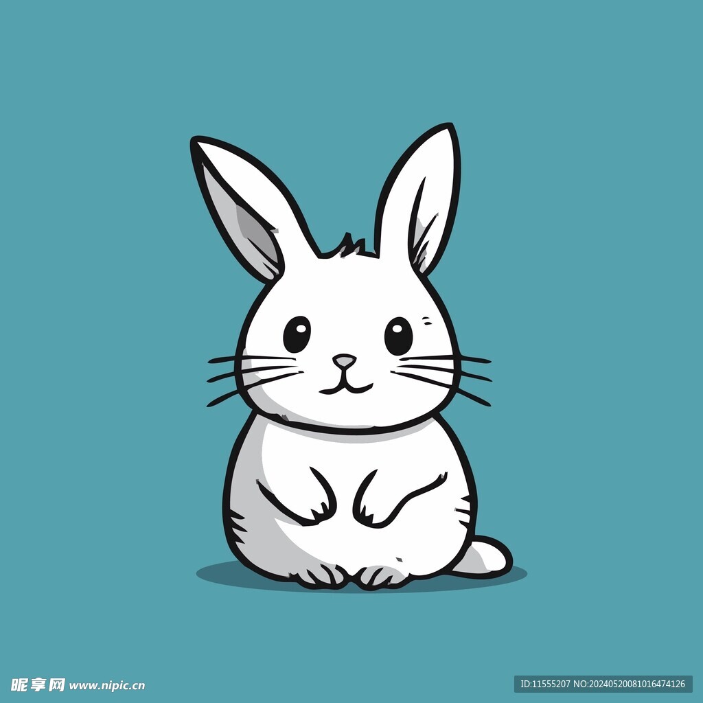 可爱小兔子矢量卡通画儿童插画