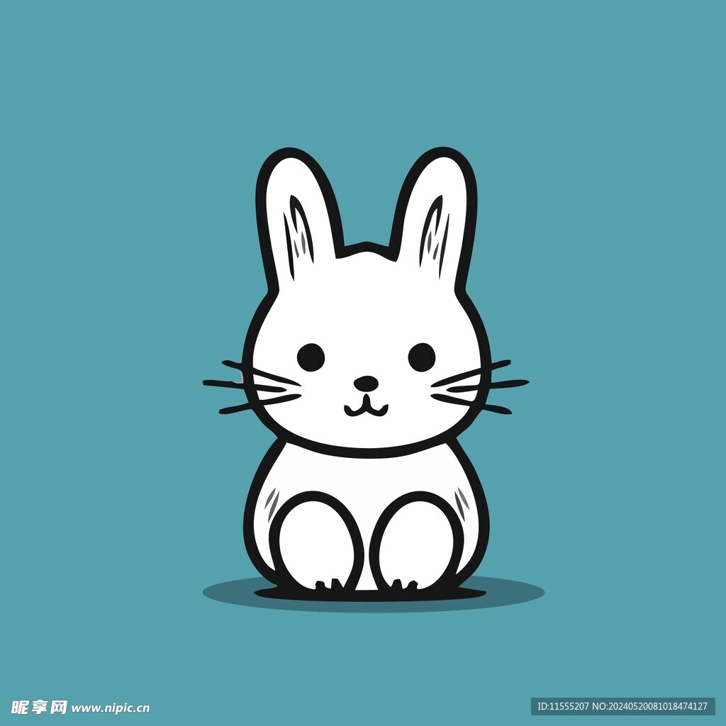 可爱小兔子矢量卡通画儿童插画