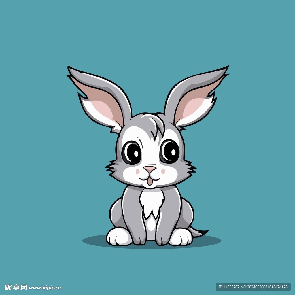 可爱小兔子矢量卡通画儿童插画
