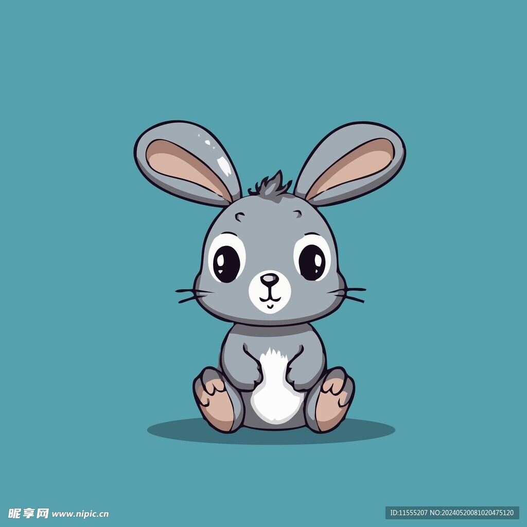 可爱小兔子矢量卡通画儿童插画