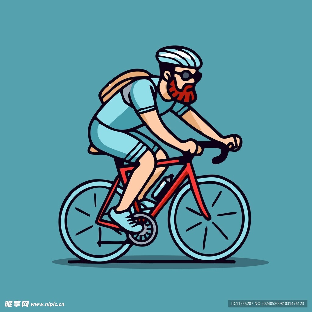 骑车运动员公路车矢量图