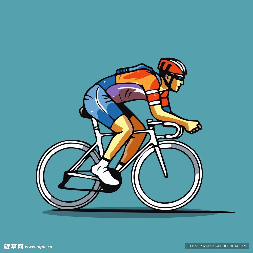 骑车运动员公路车矢量图