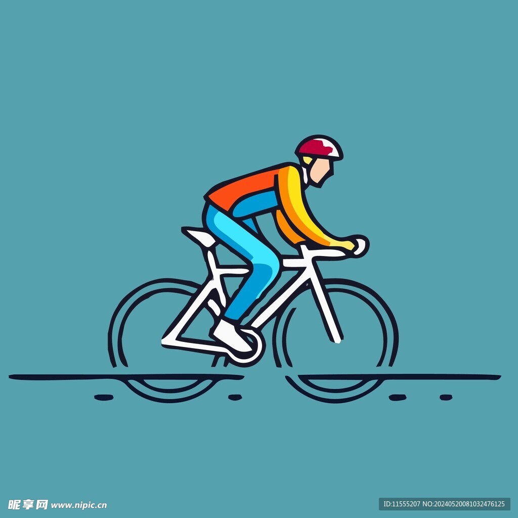 骑车运动员公路车矢量图