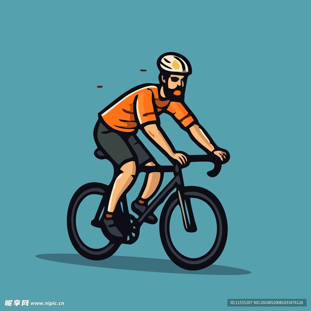 骑车运动员公路车矢量图