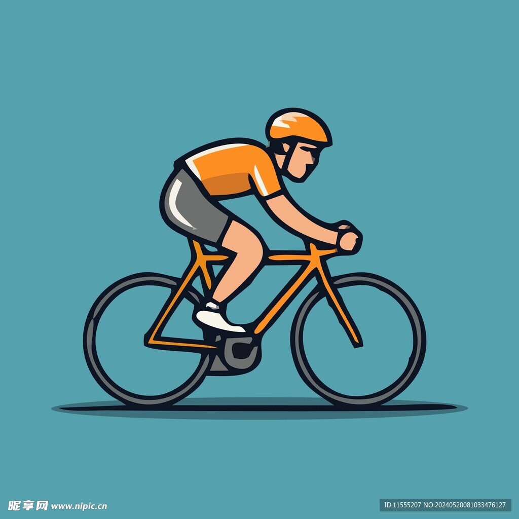 骑车运动员公路车矢量图
