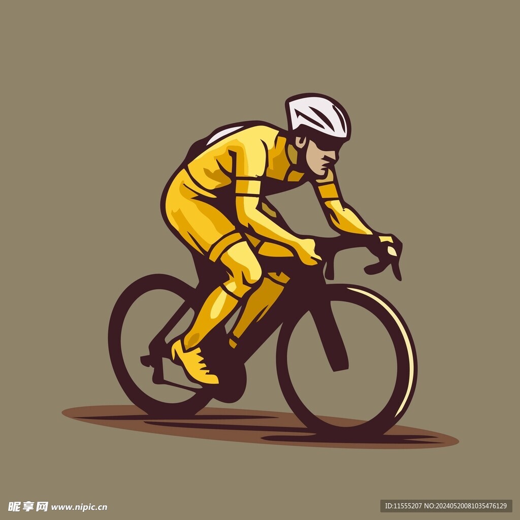 骑车运动员公路车矢量图