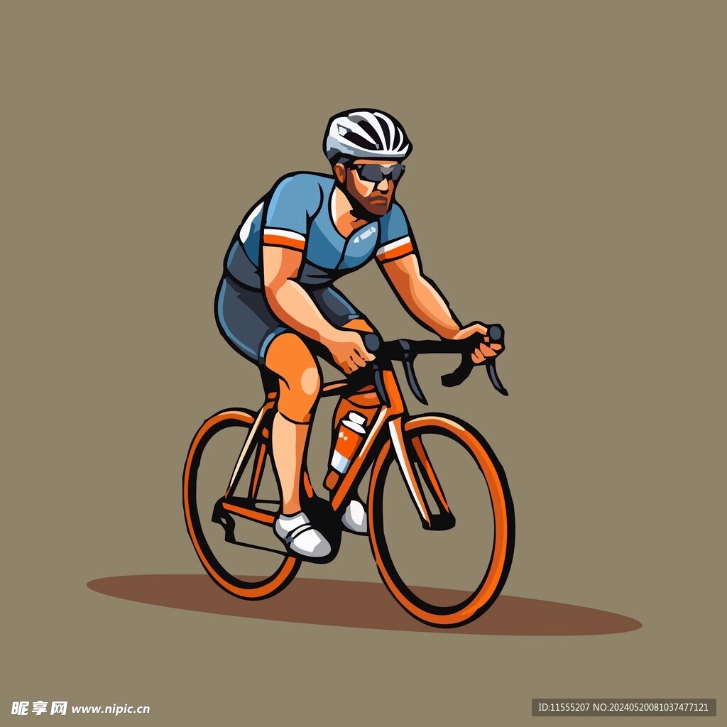 骑车运动员公路车矢量图