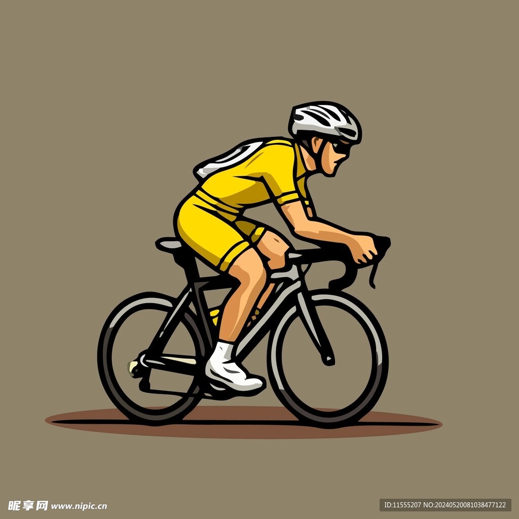 骑车运动员公路车矢量图