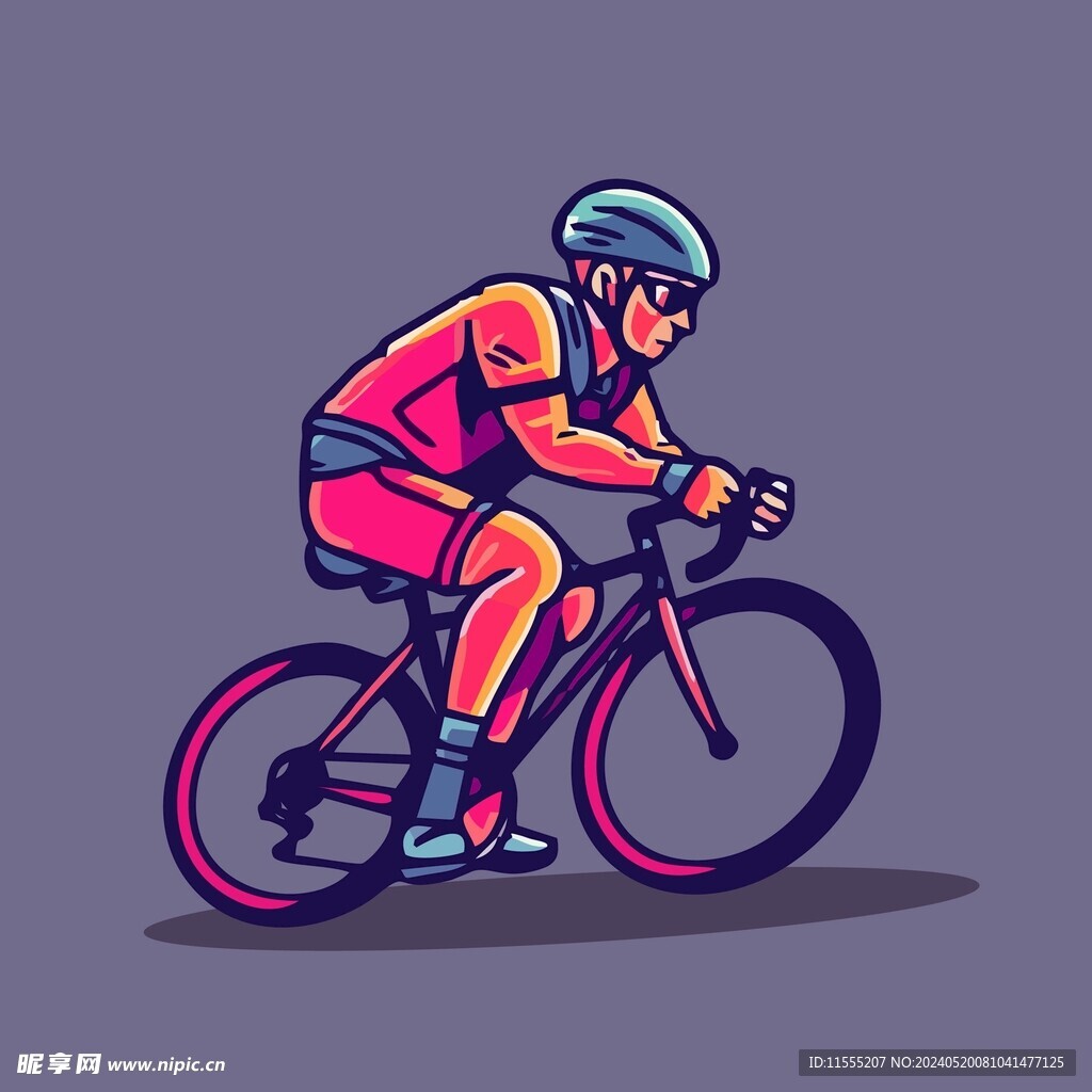 骑车运动员公路车矢量