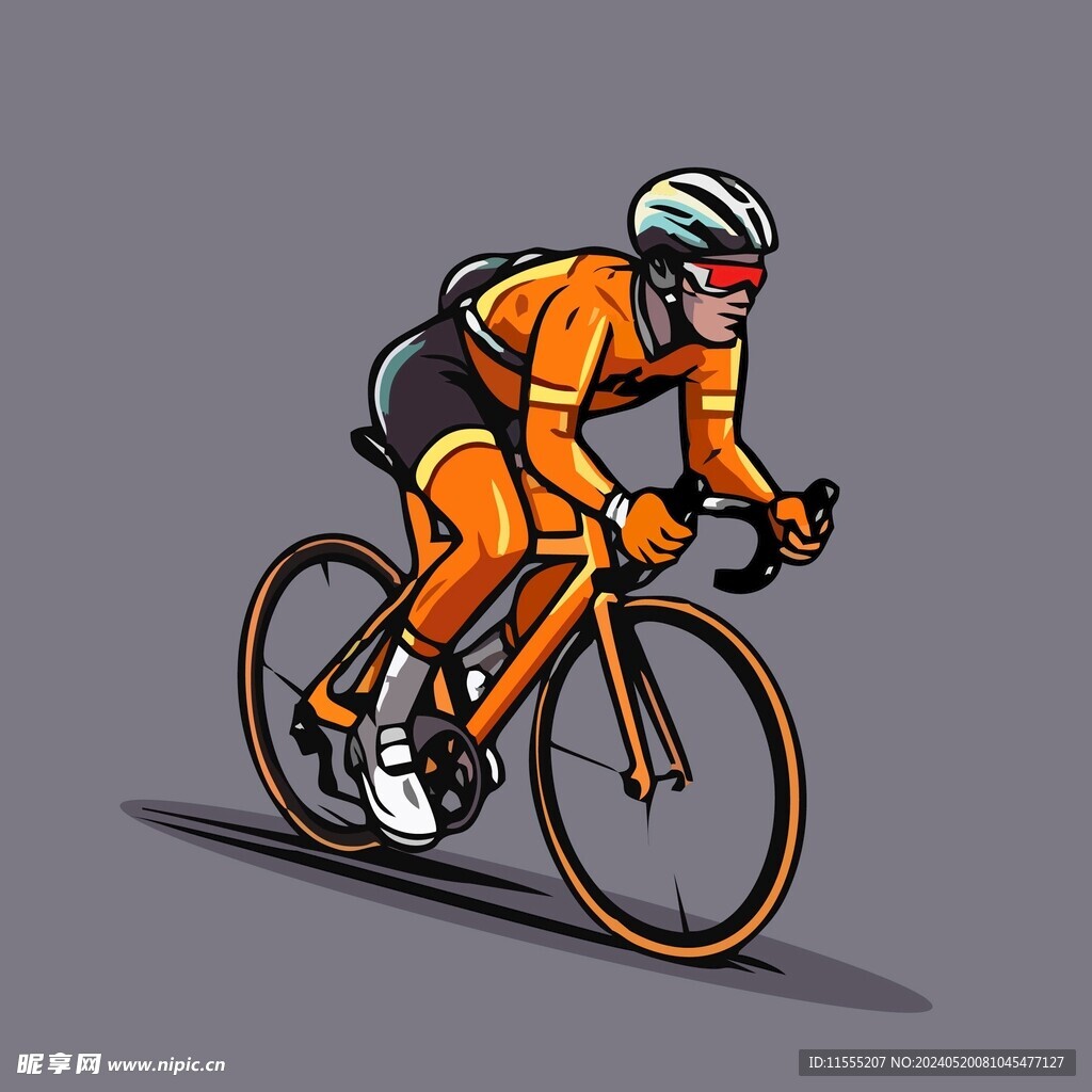 骑车运动员公路车矢量
