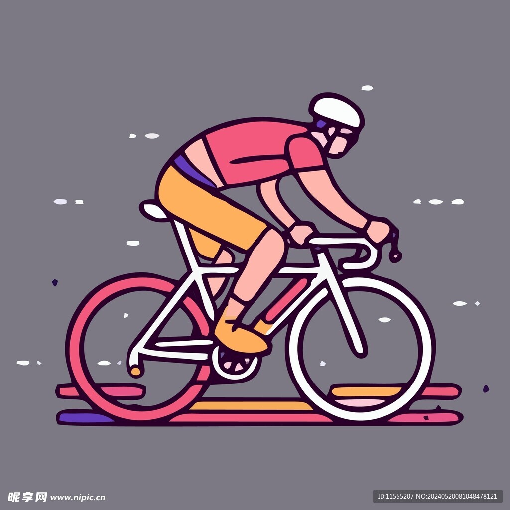 骑车运动员公路车矢量