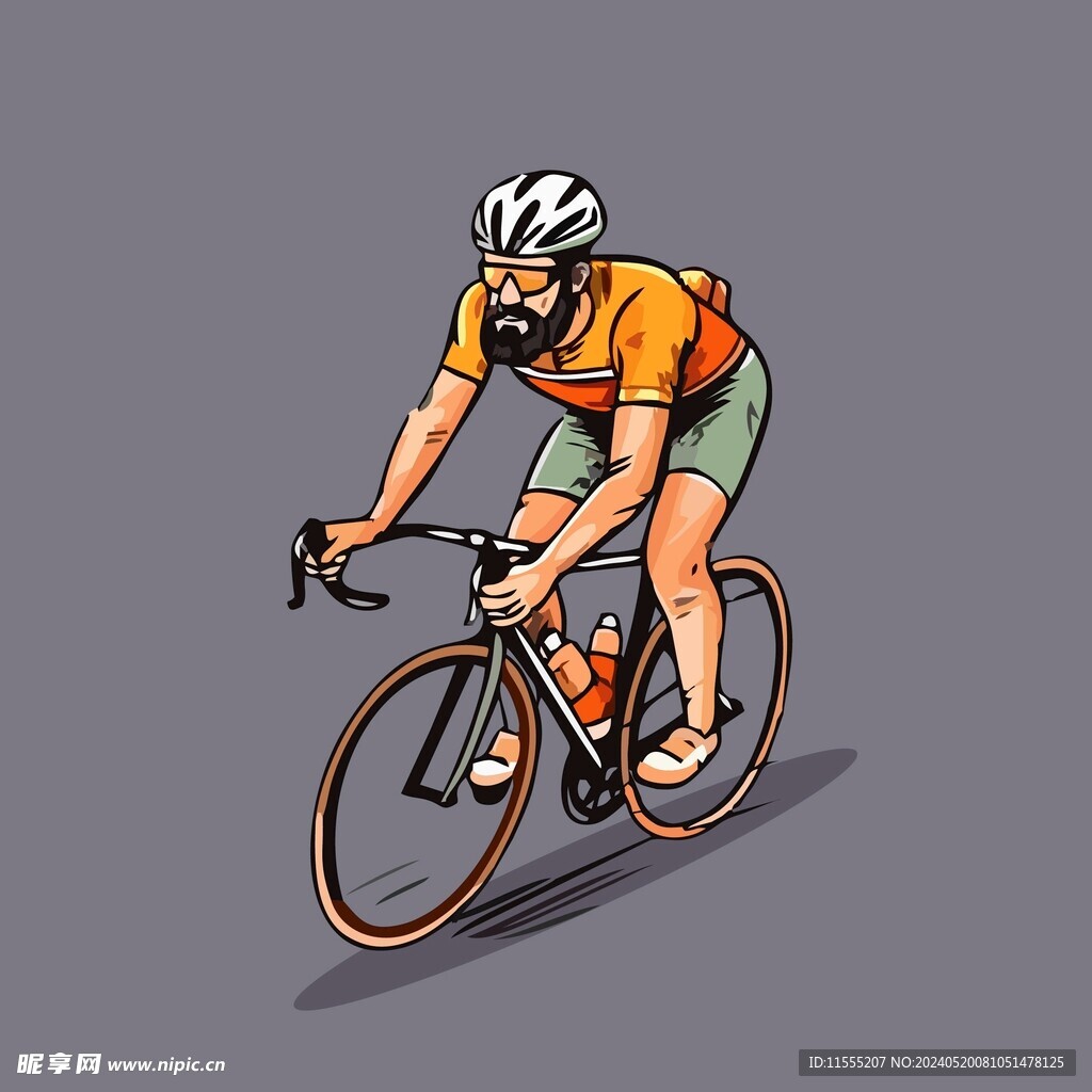 骑车运动员公路车矢量