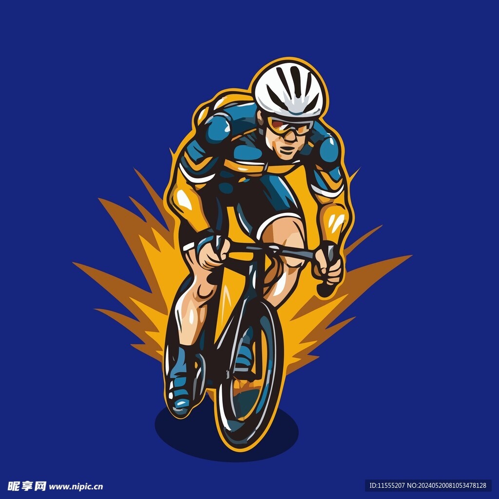 骑车运动员公路车矢量