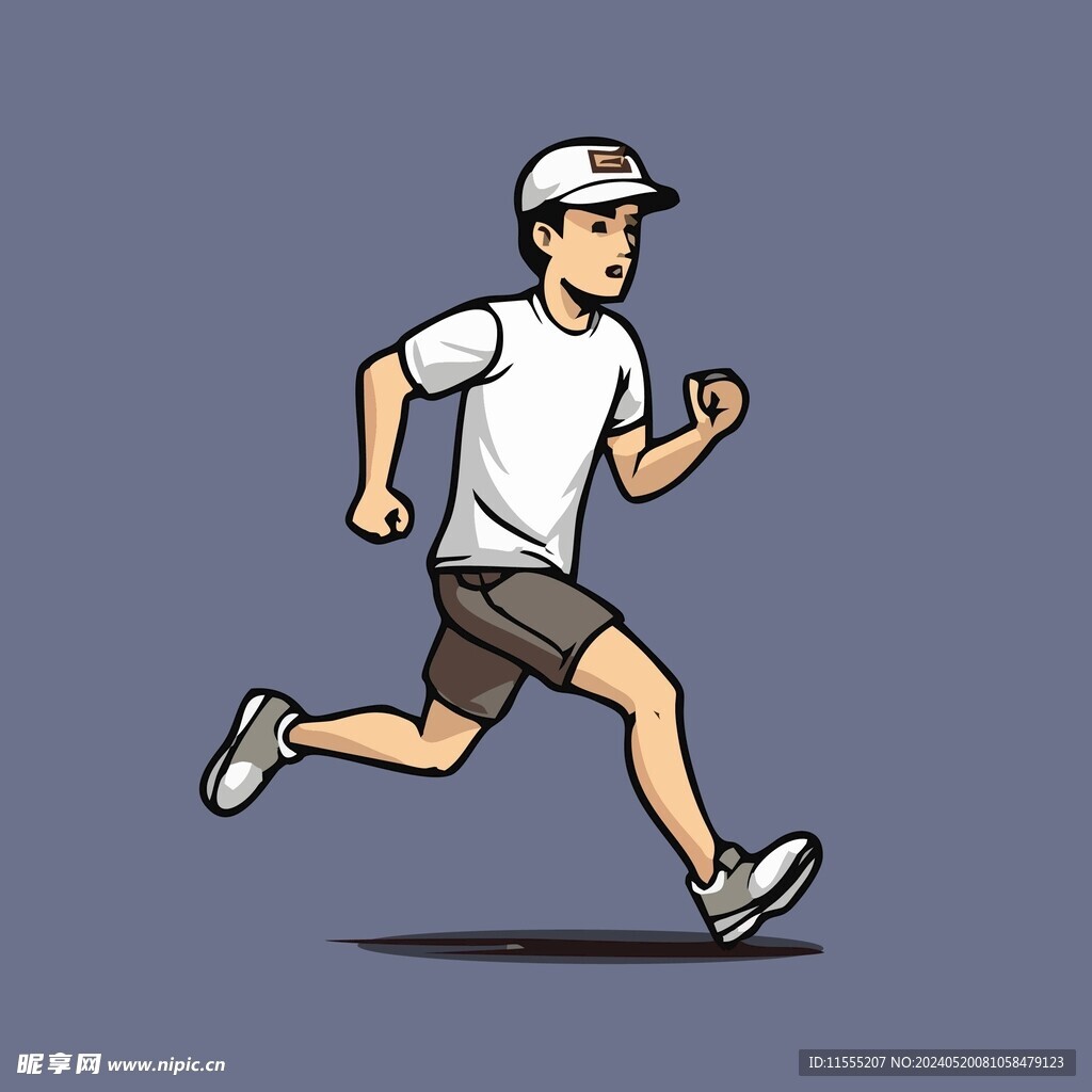 跑步的女孩晨跑田径运动员矢量