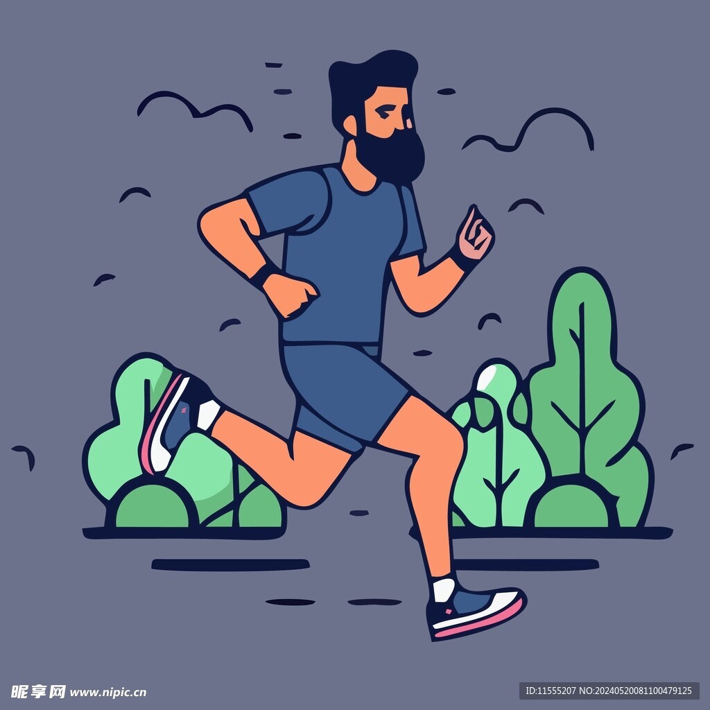 跑步的女孩晨跑田径运动员矢量