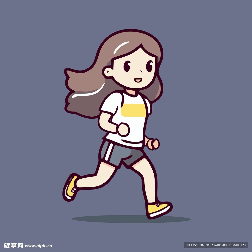 跑步的女孩晨跑田径运动员矢量