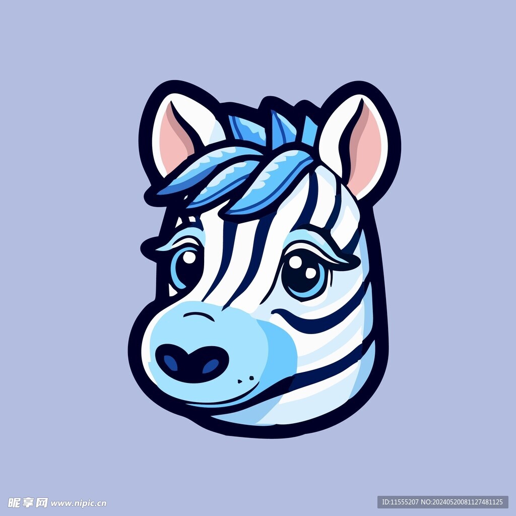 可爱斑马矢量卡通画儿童插画图片