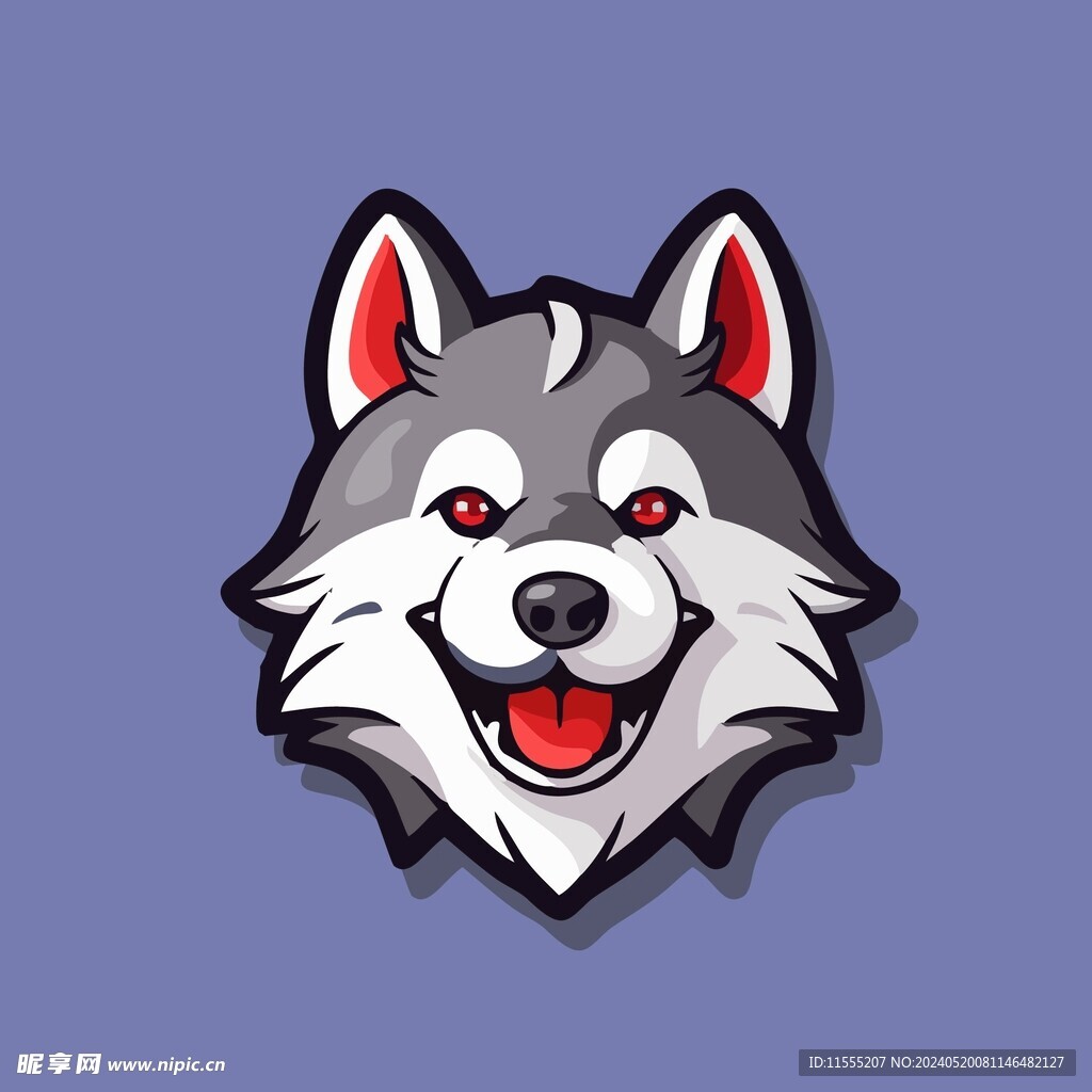 可爱小狼矢量卡通画儿童插画图片