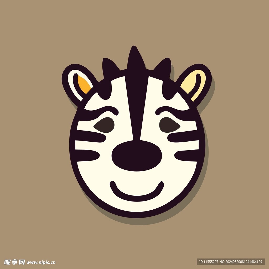 可爱斑马矢量卡通画儿童插画图片