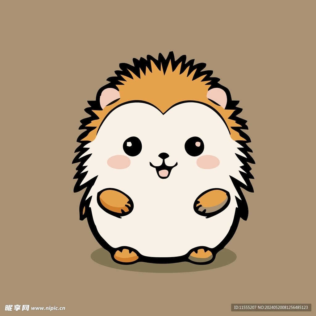 可爱刺猬矢量卡通画儿童插画