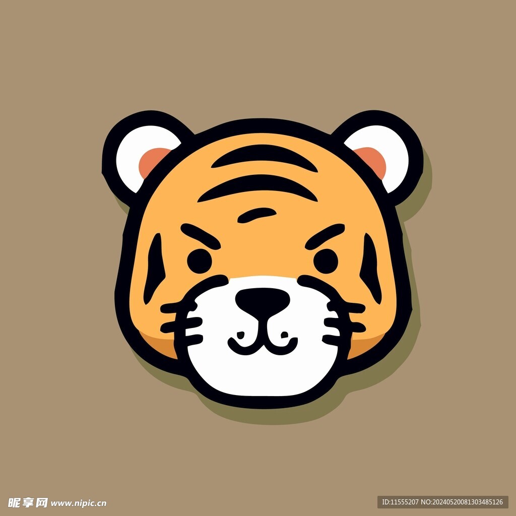 可爱老虎矢量卡通画儿童插画图片