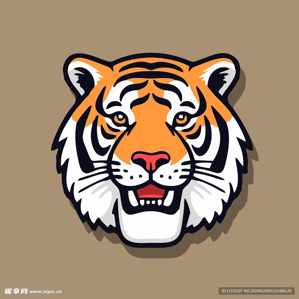 可爱老虎矢量卡通画儿童插画图片