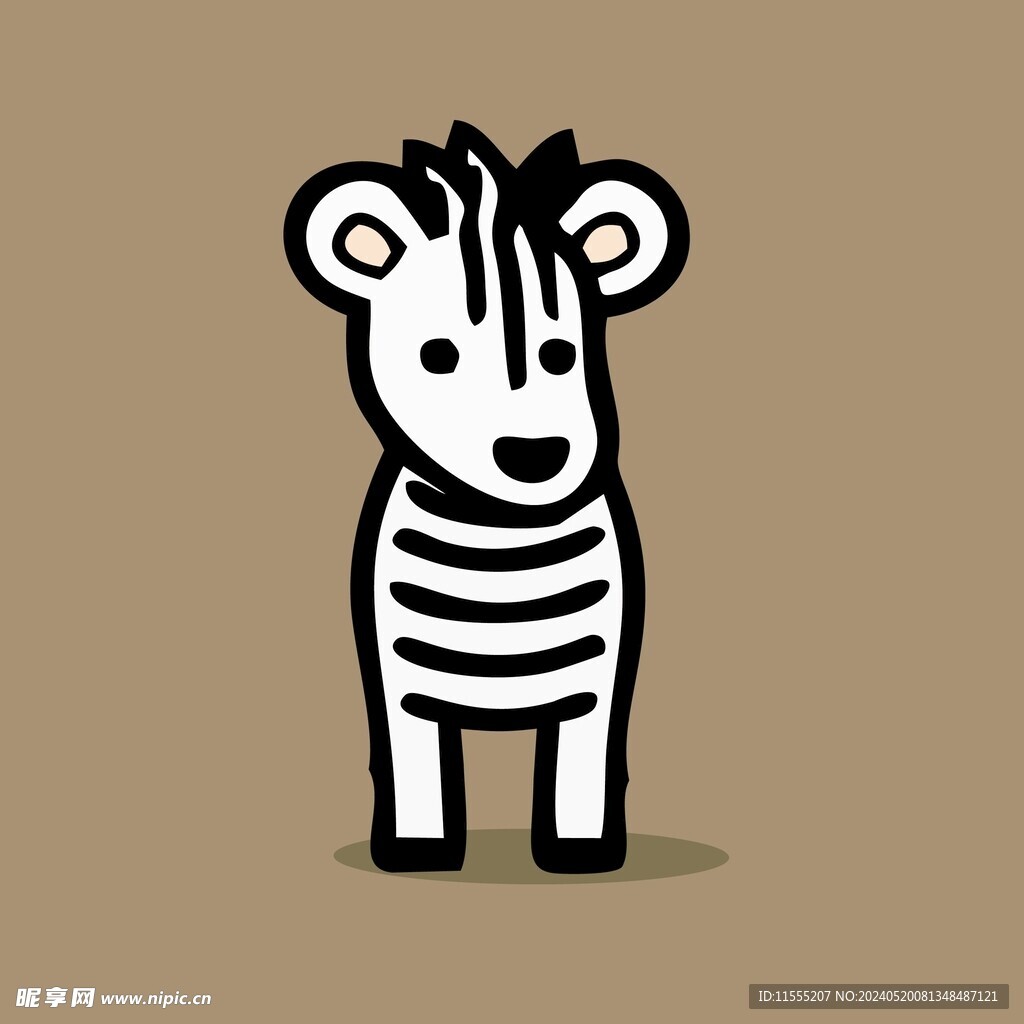 可爱斑马矢量卡通画儿童插画图片